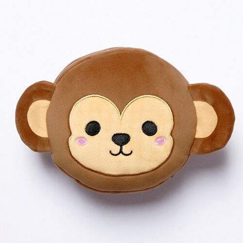 Relaxeazzz Monkey Round Plush Travel Pillow & Eye Mask