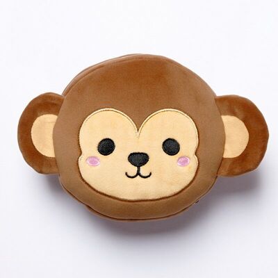 Relaxeazzz Monkey Round peluche cuscino da viaggio e maschera per gli occhi