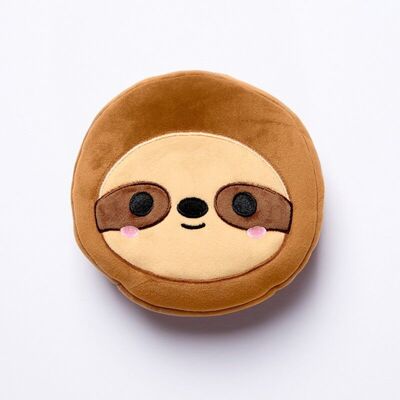 Relaxeazzz Sloth Round Plush Oreiller de voyage et masque pour les yeux