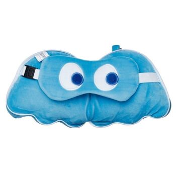 Coussin et masque de voyage Relaxeazzz Pac-Man Blue Ghost 2