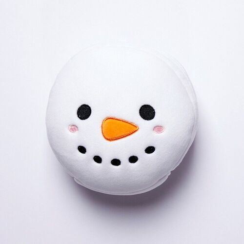 Relaxeazzz Christmas Snowman Plush Travel Pillow & Eye Mask