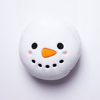 Relaxeazzz Noël Bonhomme de neige en peluche Oreiller de voyage et masque pour les yeux 1