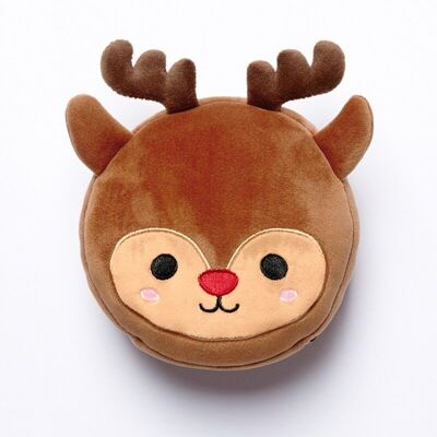 Relaxeazzz Christmas Reindeer Plush Travel Pillow & Eye Mask