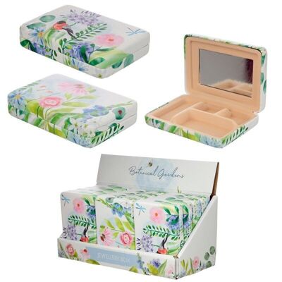Botanical Gardens Leatherette Jewellery Box with Mirror