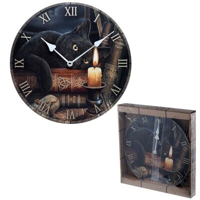 Horloge illustrée de chat de l'heure des sorcières Lisa Parker
