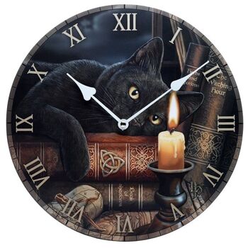 Horloge illustrée de chat de l'heure des sorcières Lisa Parker 2