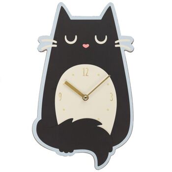 Horloge avec photo en forme de chat fin félin 2