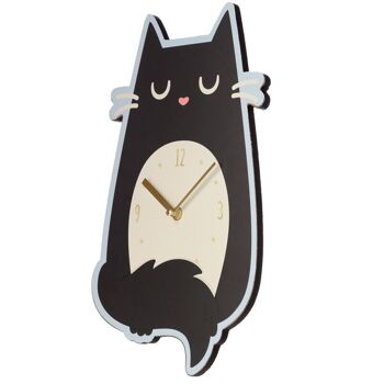 Horloge avec photo en forme de chat fin félin 4