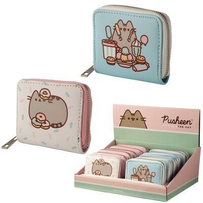 Monedero pequeño con cremallera alrededor del gato Pusheen Foodie