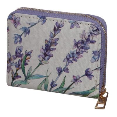 Kleine Brieftasche mit Reißverschluss rund um Lavendelfelder