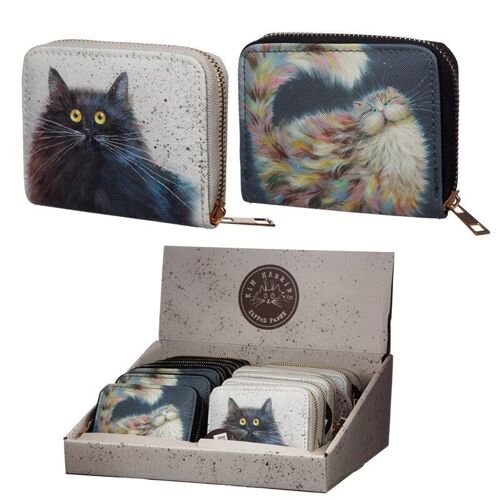 Kim Haskins Cat Zip Around Small Wallet Purse