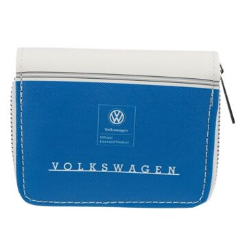 Volkswagen VW T1 Camper Bus Petit porte-monnaie zippé bleu 4