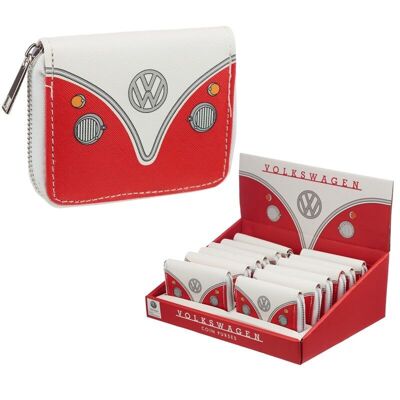 Volkswagen VW T1 Camper Bus Red Zip ASmall Wallet Purse