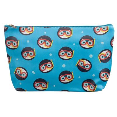 Adoramals Penguin Borsa per il trucco da toilette in PVC grande