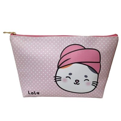 Adoramals Lola le chat Grand sac de toilette en PVC pour maquillage