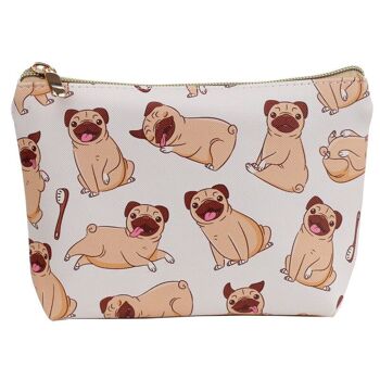 Petit sac de lavage de maquillage de toilette en PVC Mopps Pug 1