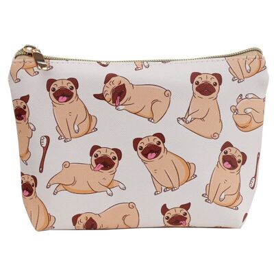 Petit sac de lavage de maquillage de toilette en PVC Mopps Pug