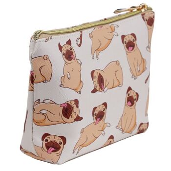 Petit sac de lavage de maquillage de toilette en PVC Mopps Pug 4