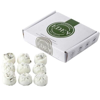 Set mit 9 Eden Handmade Soya Melts – Grüner Tee & Zitronenbalsam