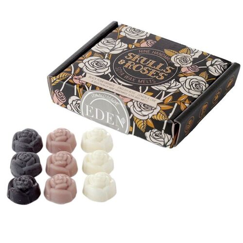 Set of 9 Handmade Soya Wax Melts - Skulls & Roses