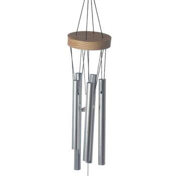 Carillon éolien en bois avec tubes en métal 37cm 2