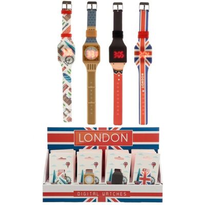 Reloj digital de silicona London Icons