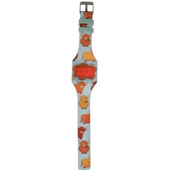 Montre numérique en silicone Highland Coo Cow 10