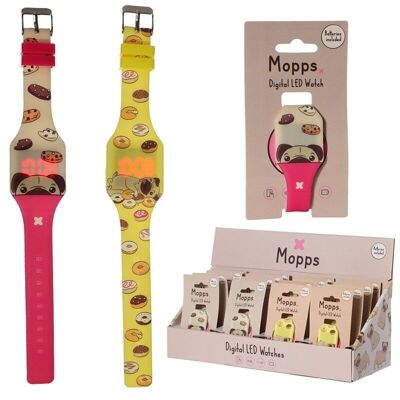 Orologio digitale in silicone Mopps Pug