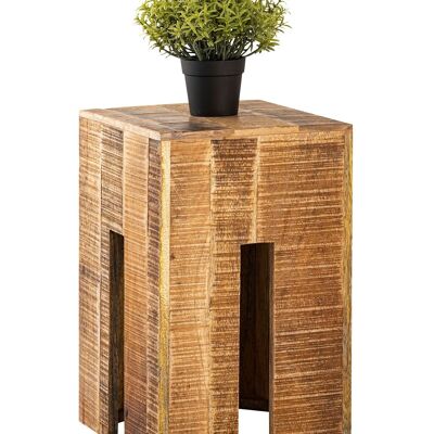 Hocker quadratisch 28 x 45 x 28 cm Blumenhocker Blumensäule Sitzhocker Beistelltisch Mangoholz