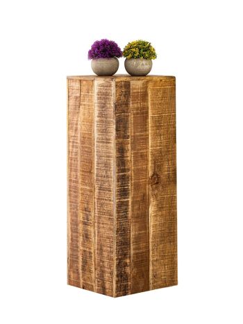 Compra Colonna per fiori 27x27 H50 o 73cm sgabello per fiori in legno  supporto per piante tavolino quadrato in legno di mango all'ingrosso