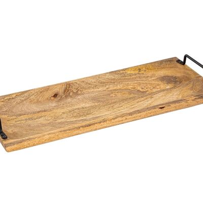 Serviertablett Holztablett Tablett Holz 50x20cm Servierbrett Deko Tablett Mangoholz massiv