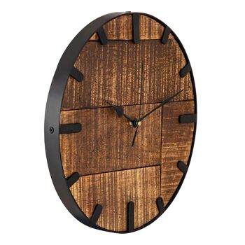 Horloge en bois ø 30 cm horloge murale salon horloge moderne ronde en bois vintage silencieux bois de manguier massif 3