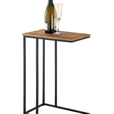 Side table laptop table wood 25x60x40cm sustainable sofa table C-table Toronto metal frame