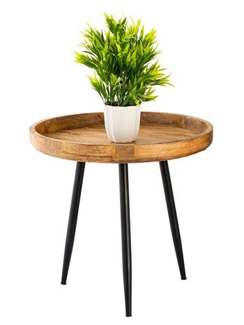 Table d'appoint bois ronde ø 50 50cm table basse table de salon Vancouver pieds métal noir mat 2