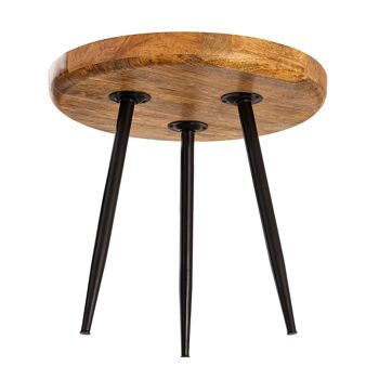 Table d'appoint bois ronde ø 50 50cm table basse table de salon Vancouver pieds métal noir mat 6