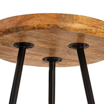 Table d'appoint bois ronde ø 50 50cm table basse table de salon Vancouver pieds métal noir mat 9