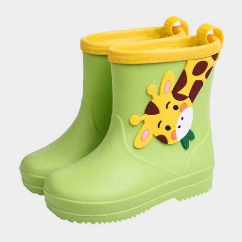 Green Giraffe Rubber Boots