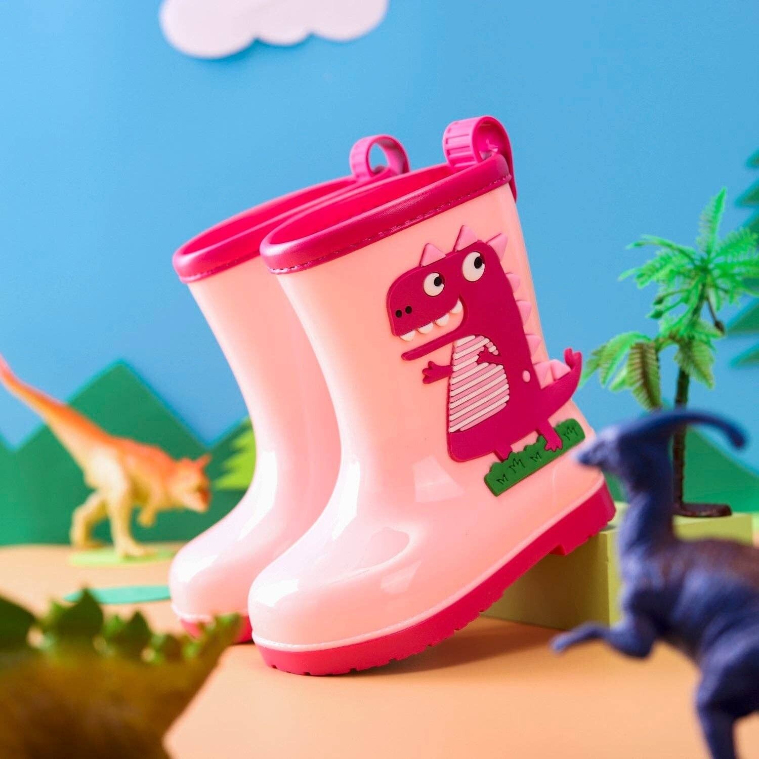 Girl dinosaur 2024 rain boots