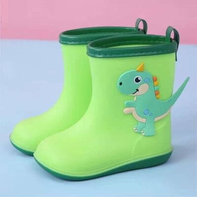 Green Dinosaur Rubber Boots