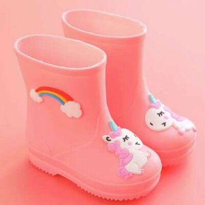 Botas de goma de unicornio rosa