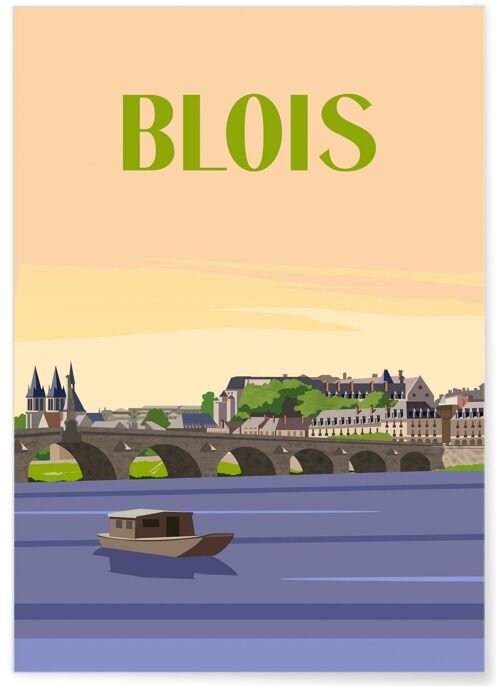 Affiche illustration de la ville de Blois