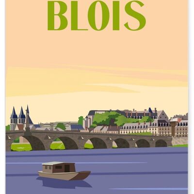 Affiche illustration de la ville de Blois
