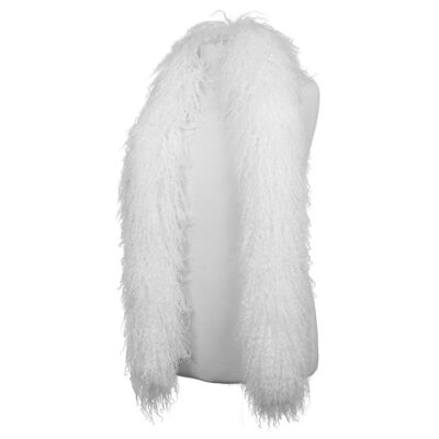 Tibet Sheepskin Scarf White