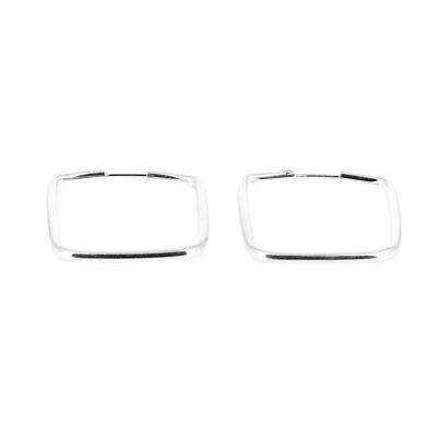 Pretty small square shaped silver hoops