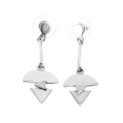 Beautiful geometry silver earrings