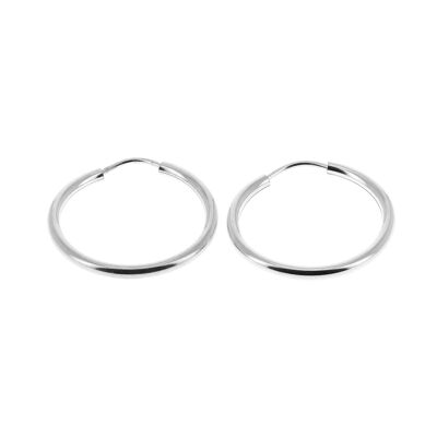 Small simple silver hoop earrings diameter 2 cm