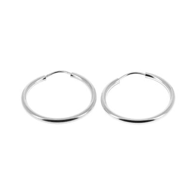 Small simple silver hoop earrings diameter 2 cm