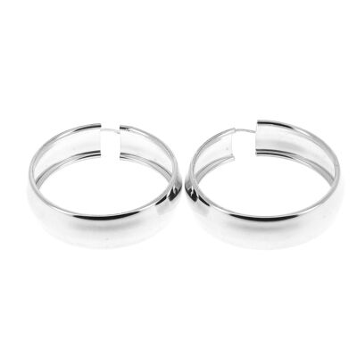 Large silver hoops diameter 3.2 cm