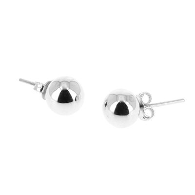 Silver earrings small ball diameter 0.8 cm