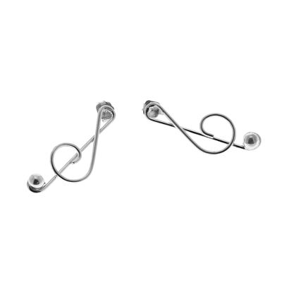 Silver treble clef earrings